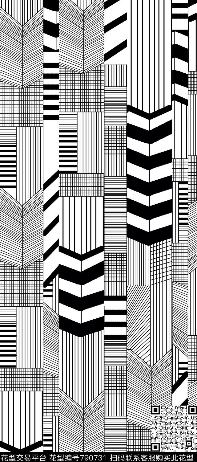 几何仿大牌大气传统印花华亿平台下载（图片编号: 790731） - 瓦栏（Walan）