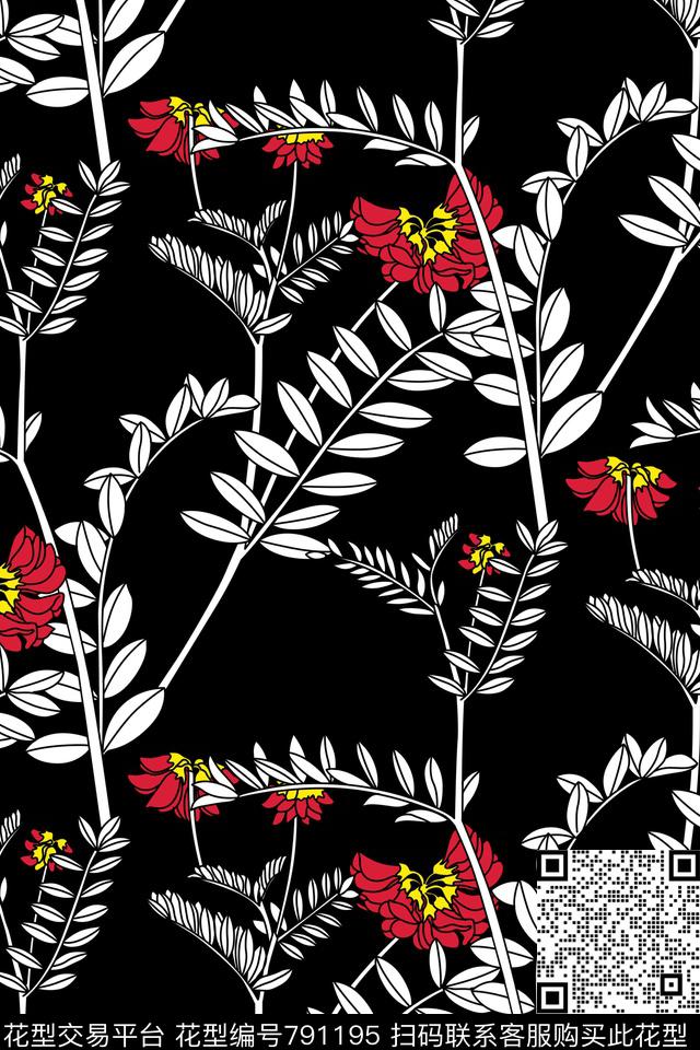 女装时尚叶子传统印花华亿平台下载（图片编号: 791195） - 瓦栏（Walan）