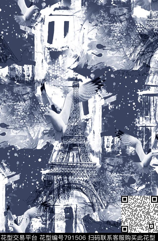 铁塔飞鸟男装夹克华亿平台数码印花华亿平台下载（图片编号: 791506） - 瓦栏（Walan）