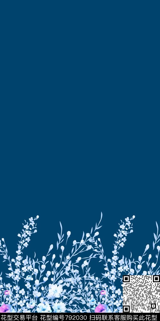 手绘水彩大花数码印花华亿平台下载（图片编号: 792030） - 瓦栏（Walan）