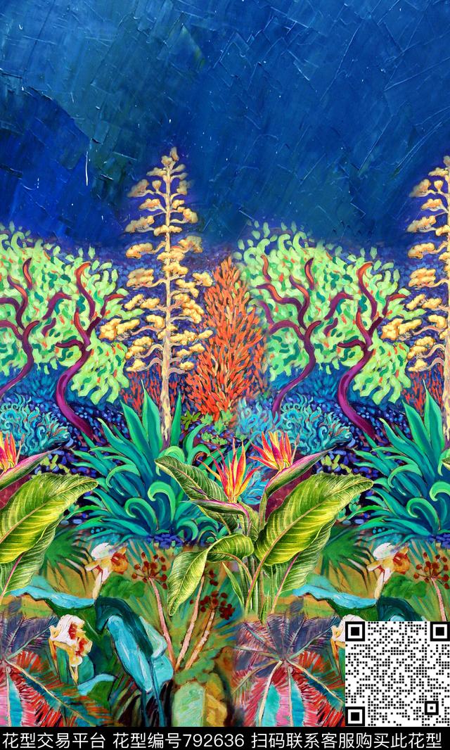 油画花卉风景数码印花华亿平台下载（图片编号: 792636） - 瓦栏（Walan）