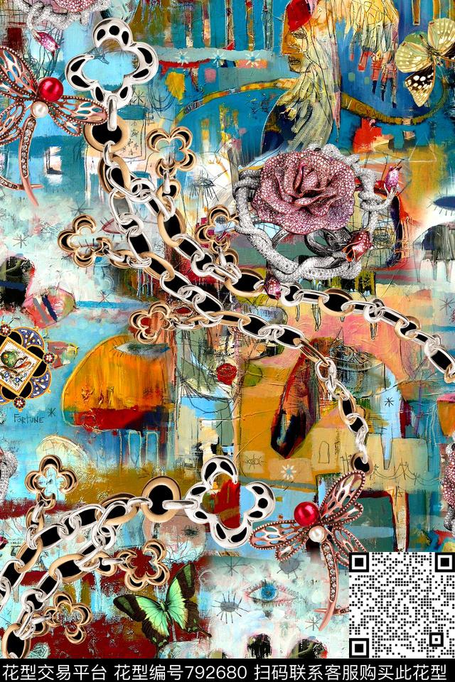 休闲珠宝油画数码印花华亿平台下载（图片编号: 792680） - 瓦栏（Walan）