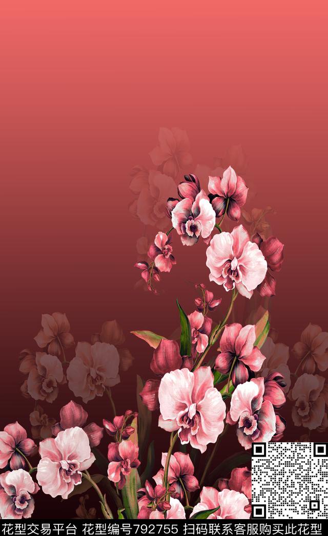 花朵女装定位花数码印花华亿平台下载（图片编号: 792755） - 瓦栏（Walan）