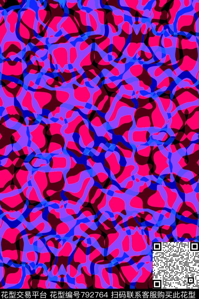 曲线波浪条纹细条纹传统印花华亿平台下载（图片编号: 792764） - 瓦栏（Walan）