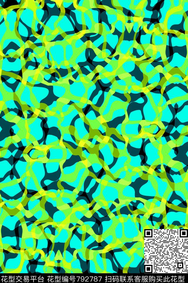 曲线波浪条纹细条纹传统印花华亿平台下载（图片编号: 792787） - 瓦栏（Walan）