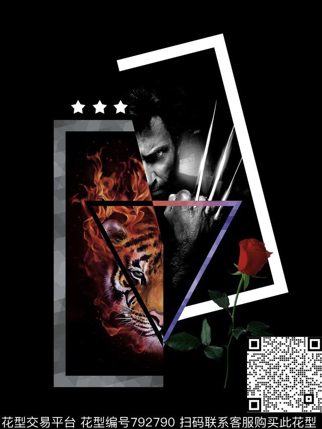 虎头金刚狼玫瑰数码印花华亿平台下载（图片编号: 792790） - 瓦栏（Walan）