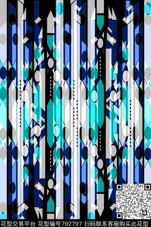 竖条条纹几何条纹传统印花华亿平台下载（图片编号: 792797） - 瓦栏（Walan）