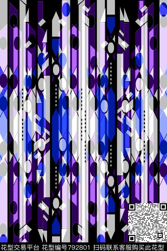 竖条条纹几何条纹传统印花华亿平台下载（图片编号: 792801） - 瓦栏（Walan）