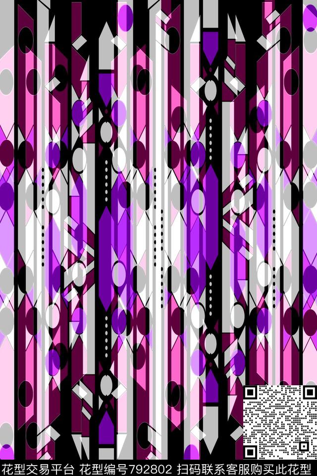 竖条条纹几何条纹传统印花华亿平台下载（图片编号: 792802） - 瓦栏（Walan）