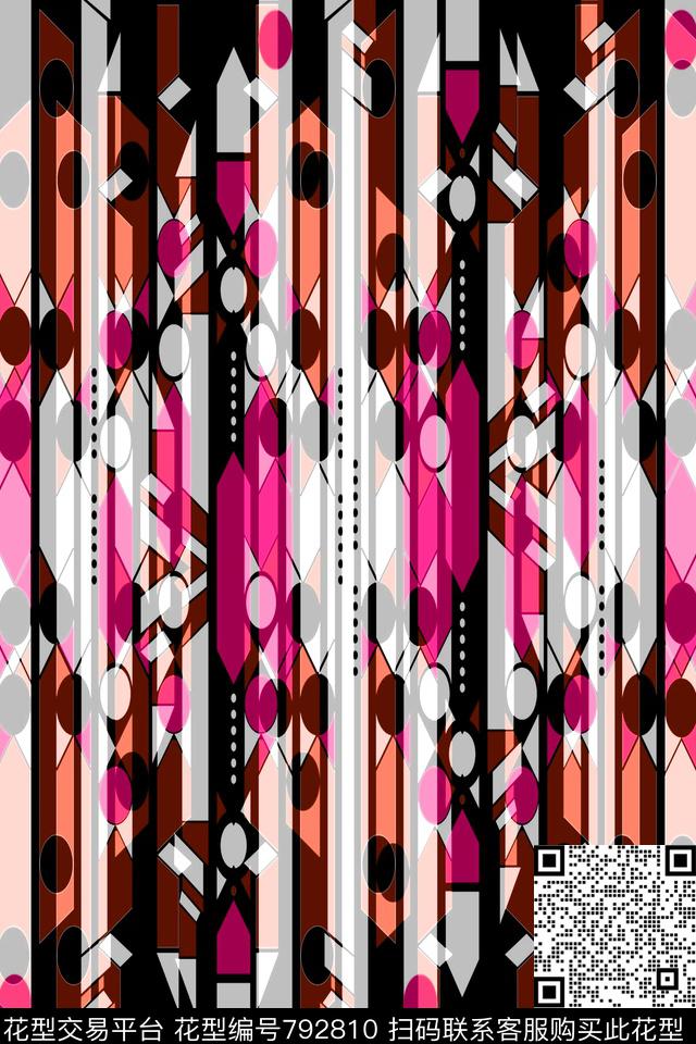 竖条条纹几何条纹传统印花华亿平台下载（图片编号: 792810） - 瓦栏（Walan）