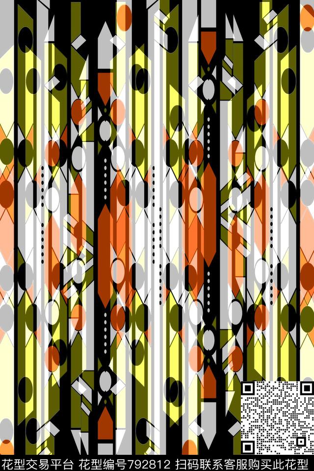 竖条条纹几何条纹传统印花华亿平台下载（图片编号: 792812） - 瓦栏（Walan）