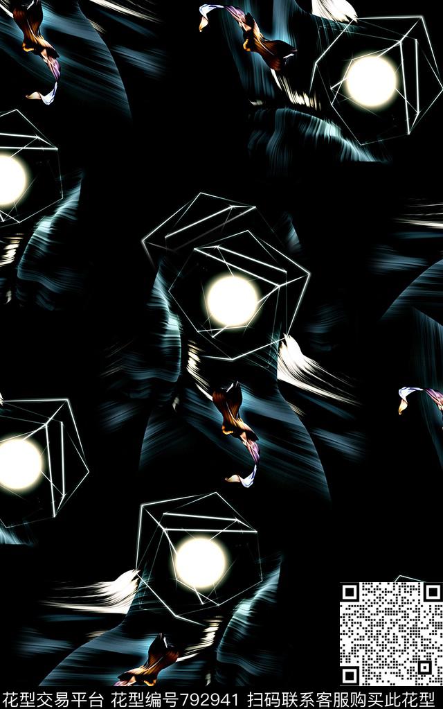 抽象手绘水彩画金属几何纹理数码印花时尚潮流男装夹克外套衬衫卫衣印花欧美复古大牌印花数码印花华亿平台下载（图片编号: 792941） - 瓦栏（Walan）