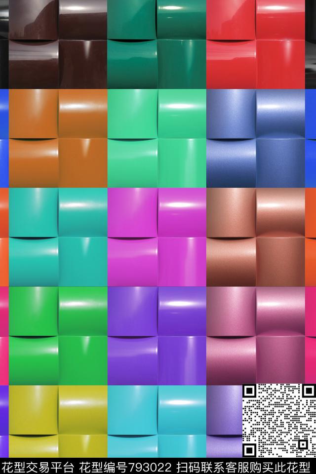 小方块立体扣板效果传统印花华亿平台下载（图片编号: 793022） - 瓦栏（Walan）