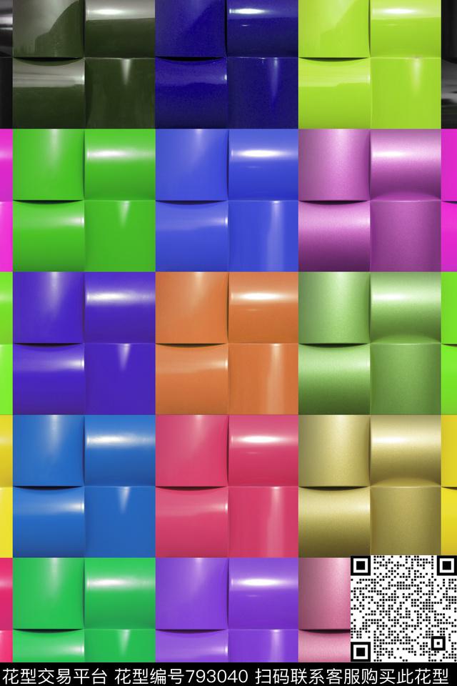 小方块立体扣板效果传统印花华亿平台下载（图片编号: 793040） - 瓦栏（Walan）