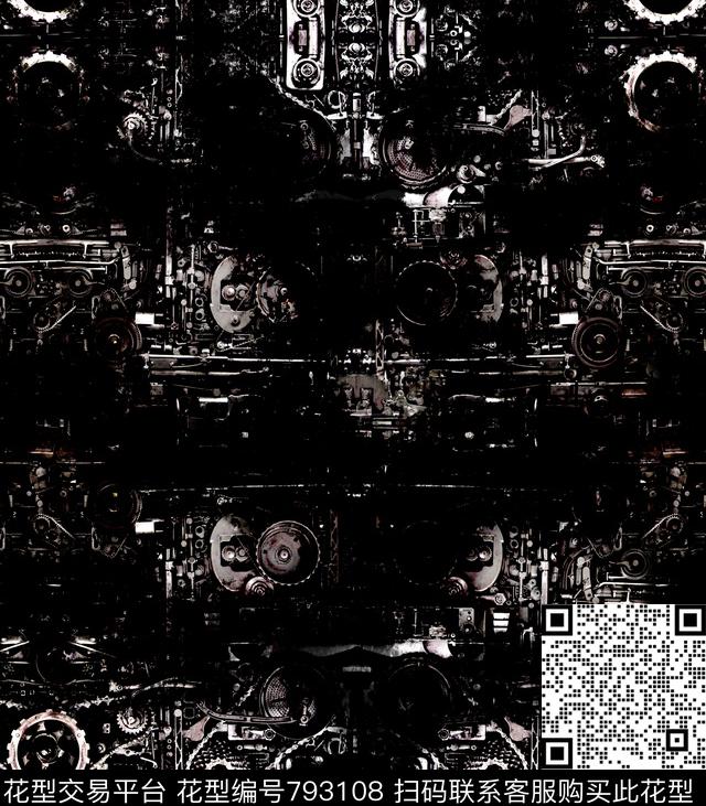 全身印花黑白印花机车数码印花华亿平台下载（图片编号: 793108） - 瓦栏（Walan）