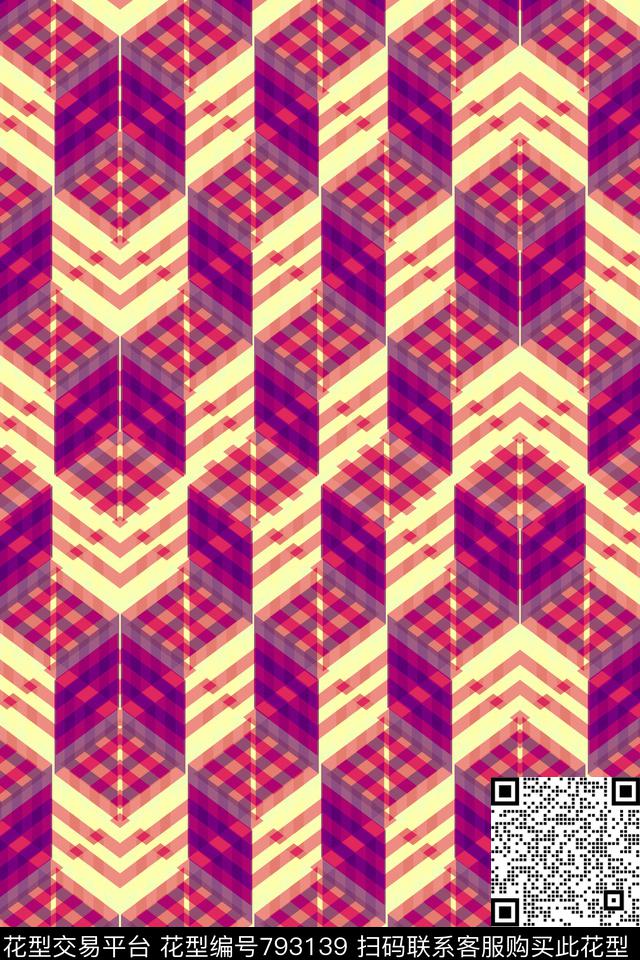 马赛克小方块不规则几何传统印花华亿平台下载（图片编号: 793139） - 瓦栏（Walan）