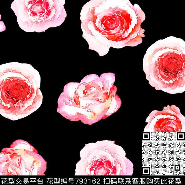 大花转移印花花卉数码印花华亿平台下载（图片编号: 793162） - 瓦栏（Walan）