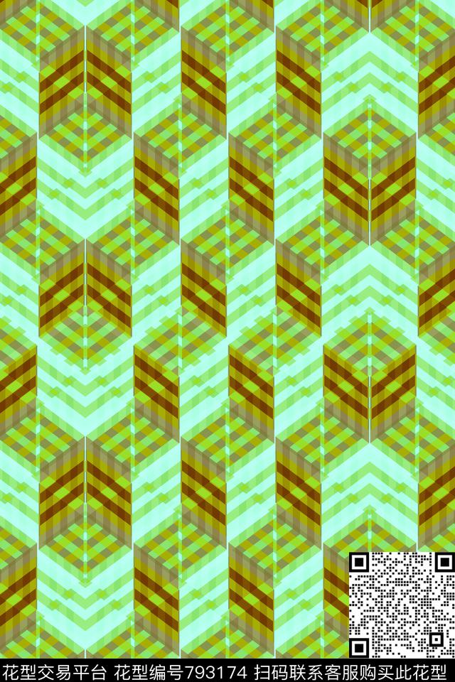 马赛克小方块不规则几何传统印花华亿平台下载（图片编号: 793174） - 瓦栏（Walan）