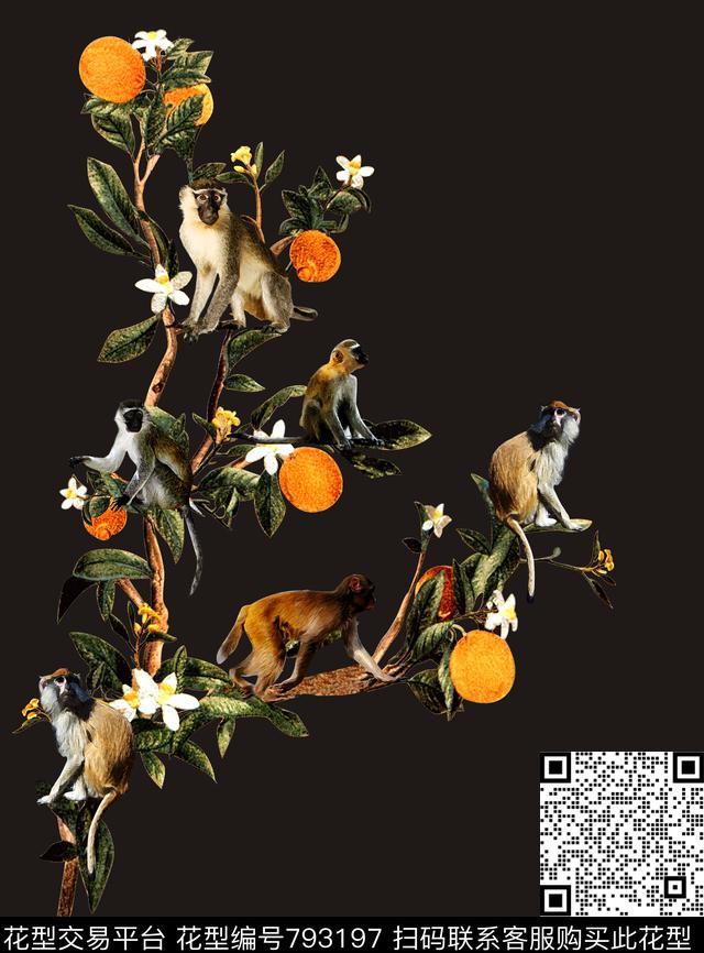 全身印花印花树木传统印花华亿平台下载（图片编号: 793197） - 瓦栏（Walan）