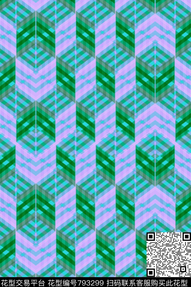 马赛克小方块不规则几何传统印花华亿平台下载（图片编号: 793299） - 瓦栏（Walan）