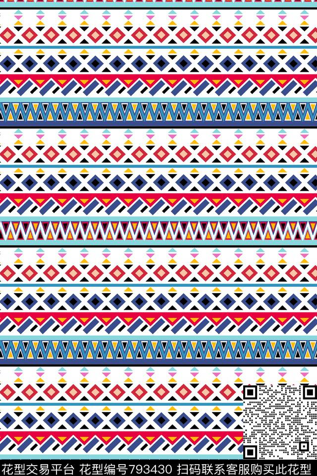 条纹几何小方块不规则几何传统印花华亿平台下载（图片编号: 793430） - 瓦栏（Walan）