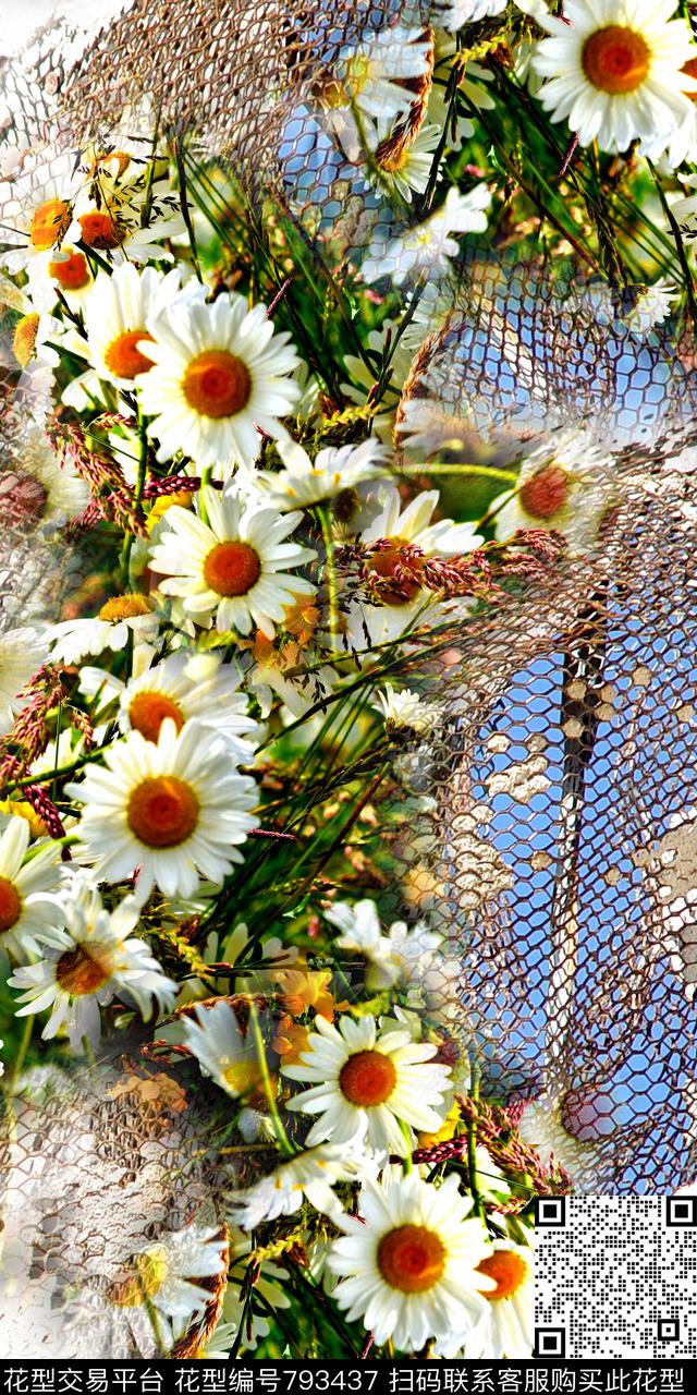 雏菊小碎花花卉数码印花华亿平台下载（图片编号: 793437） - 瓦栏（Walan）