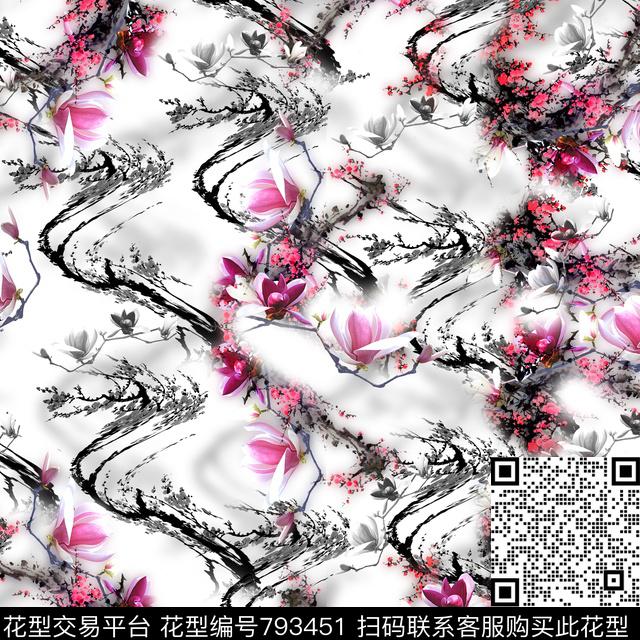 花卉手绘花卉唯美花卉数码印花华亿平台下载（图片编号: 793451） - 瓦栏（Walan）