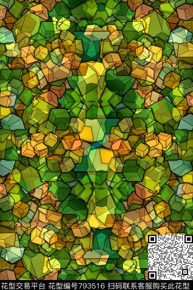 小方块不规则几何几何传统印花华亿平台下载（图片编号: 793516） - 瓦栏（Walan）