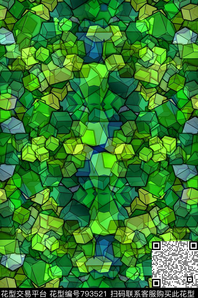 小方块不规则几何几何传统印花华亿平台下载（图片编号: 793521） - 瓦栏（Walan）