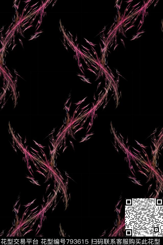 抽象线条女装数码印花华亿平台下载（图片编号: 793615） - 瓦栏（Walan）