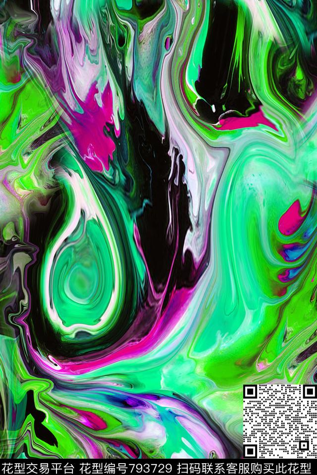 笔触油墨笔刷数码印花华亿平台下载（图片编号: 793729） - 瓦栏（Walan）