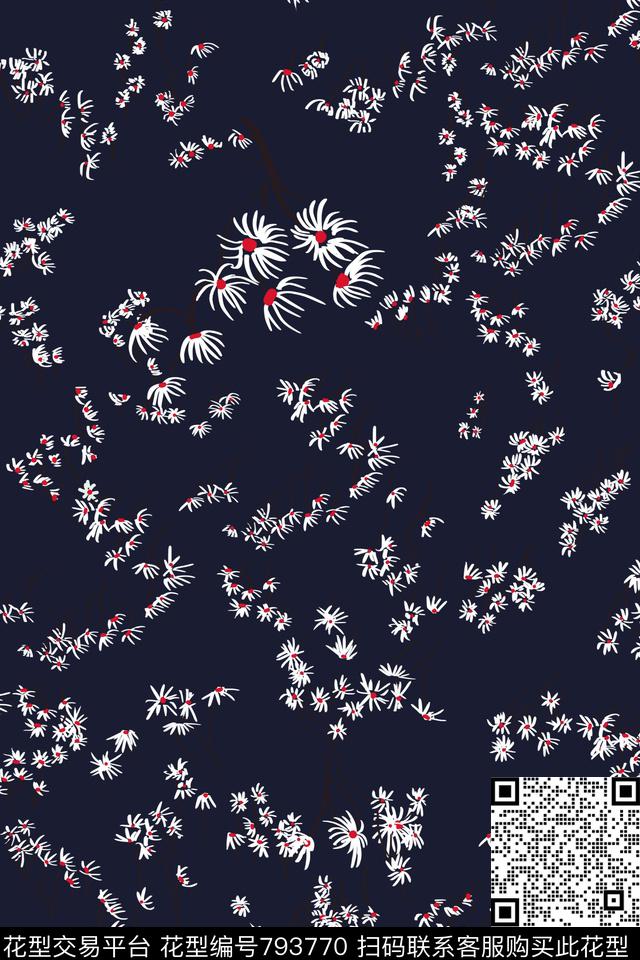 小碎花蒲公英花瓣传统印花华亿平台下载（图片编号: 793770） - 瓦栏（Walan）