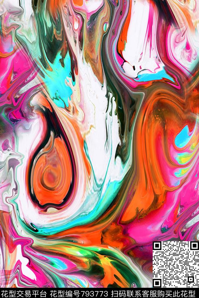 笔触油墨笔刷数码印花华亿平台下载（图片编号: 793773） - 瓦栏（Walan）