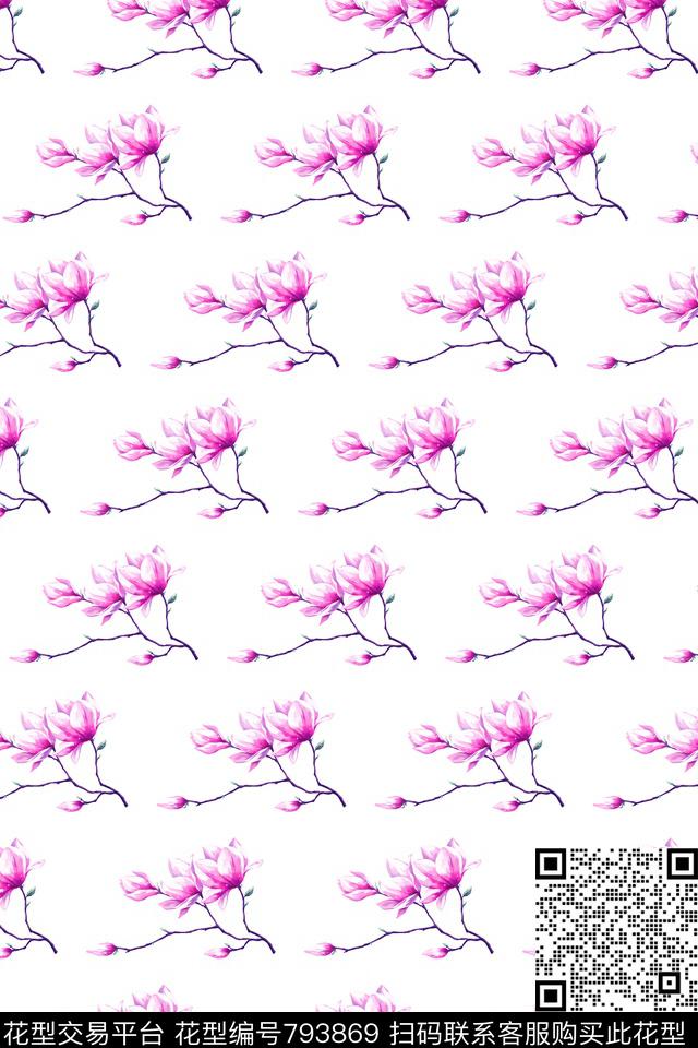 黑底桃花窗帘数码印花华亿平台下载（图片编号: 793869） - 瓦栏（Walan）