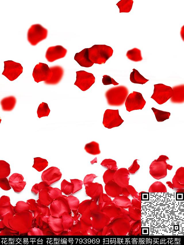 花瓣玫瑰女装数码印花华亿平台下载（图片编号: 793969） - 瓦栏（Walan）