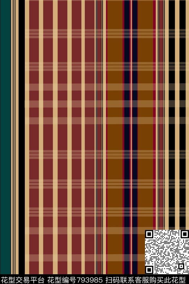 格子苏格兰格条纹数码印花华亿平台下载（图片编号: 793985） - 瓦栏（Walan）