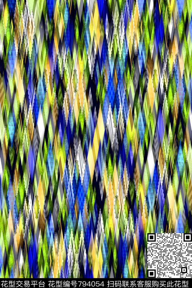 不规则几何小方块菱形传统印花华亿平台下载（图片编号: 794054） - 瓦栏（Walan）