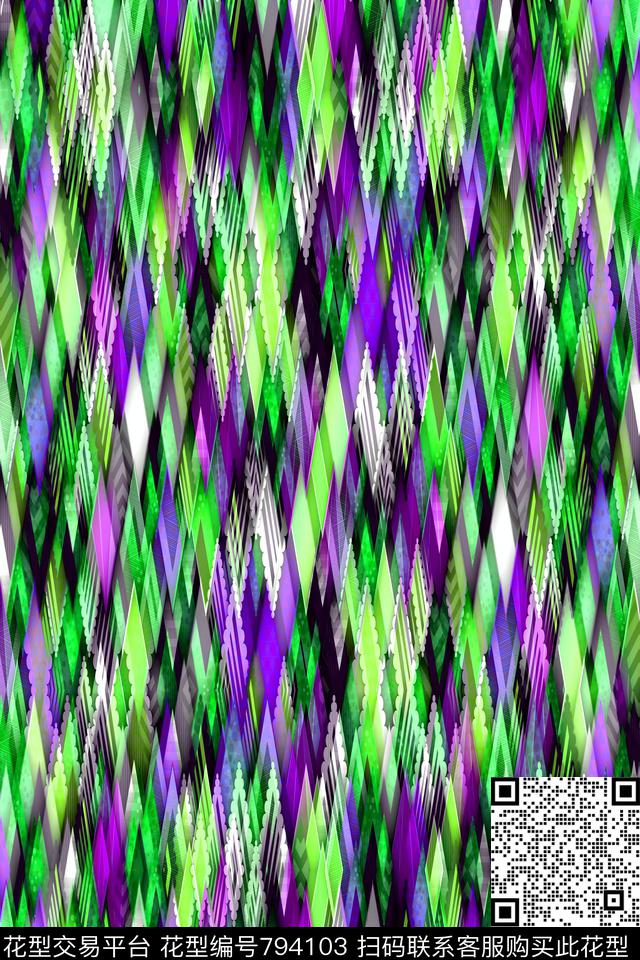 不规则几何小方块菱形传统印花华亿平台下载（图片编号: 794103） - 瓦栏（Walan）