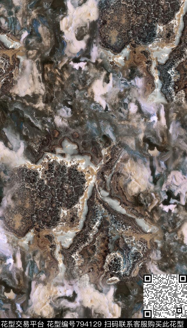 抽象肌理矿石数码印花华亿平台下载（图片编号: 794129） - 瓦栏（Walan）
