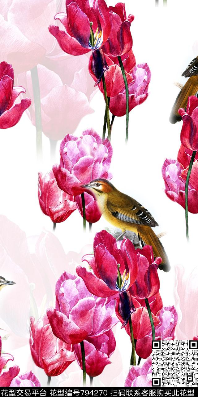 花卉鸟数码数码印花华亿平台下载（图片编号: 794270） - 瓦栏（Walan）