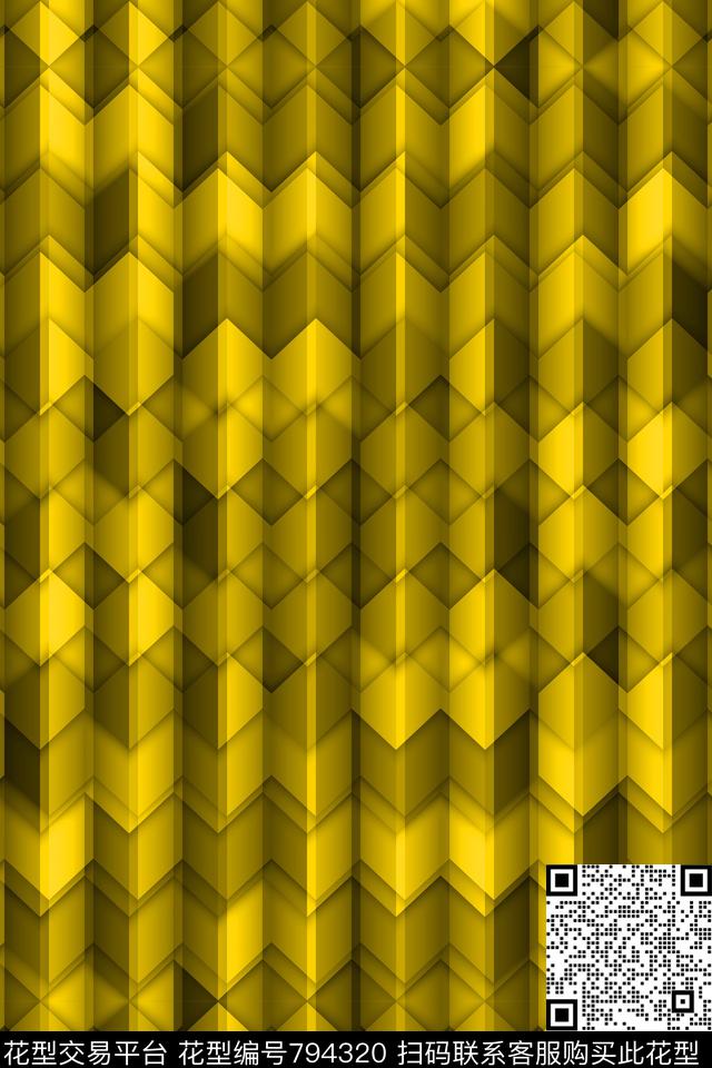 不规则几何小方块菱形传统印花华亿平台下载（图片编号: 794320） - 瓦栏（Walan）