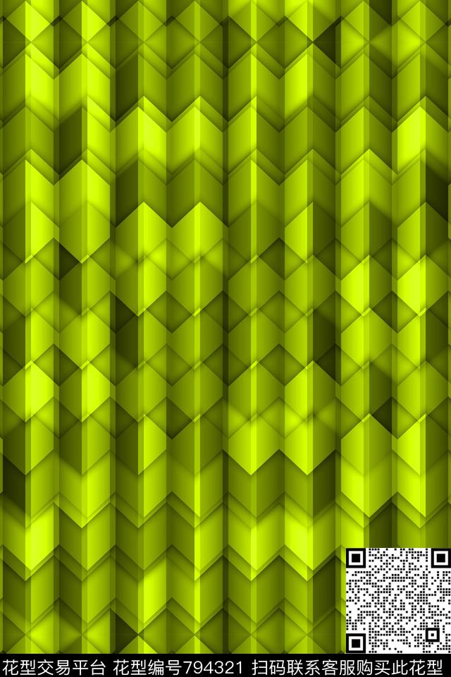 不规则几何小方块菱形传统印花华亿平台下载（图片编号: 794321） - 瓦栏（Walan）