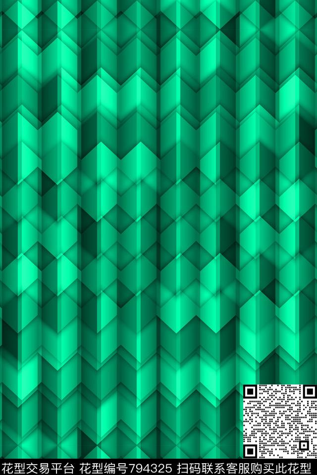 不规则几何小方块菱形传统印花华亿平台下载（图片编号: 794325） - 瓦栏（Walan）