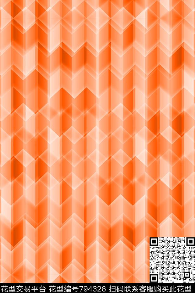 不规则几何小方块菱形传统印花华亿平台下载（图片编号: 794326） - 瓦栏（Walan）