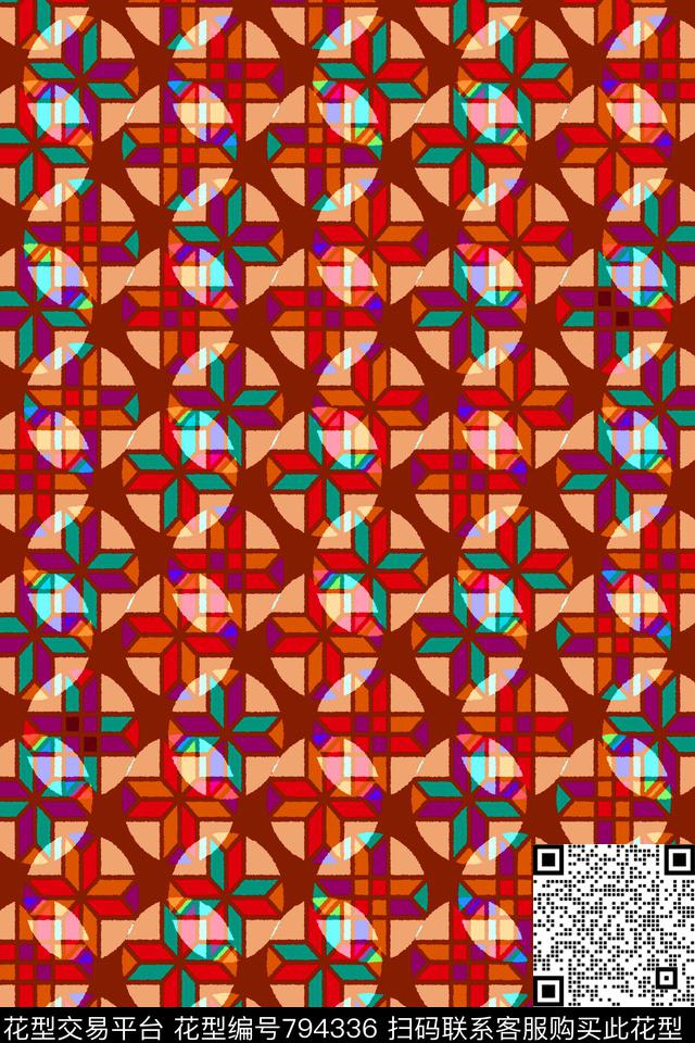 色块圆圈不规则几何传统印花华亿平台下载（图片编号: 794336） - 瓦栏（Walan）