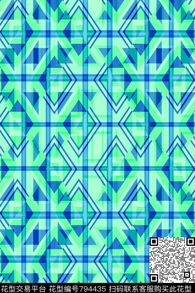 色块三角形菱形传统印花华亿平台下载（图片编号: 794435） - 瓦栏（Walan）