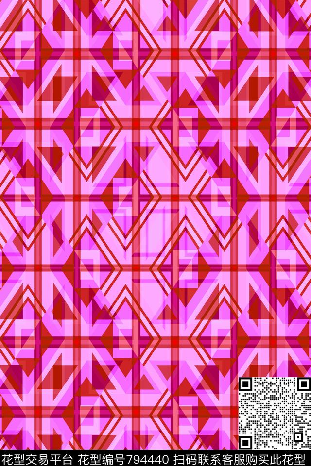 色块三角形菱形传统印花华亿平台下载（图片编号: 794440） - 瓦栏（Walan）