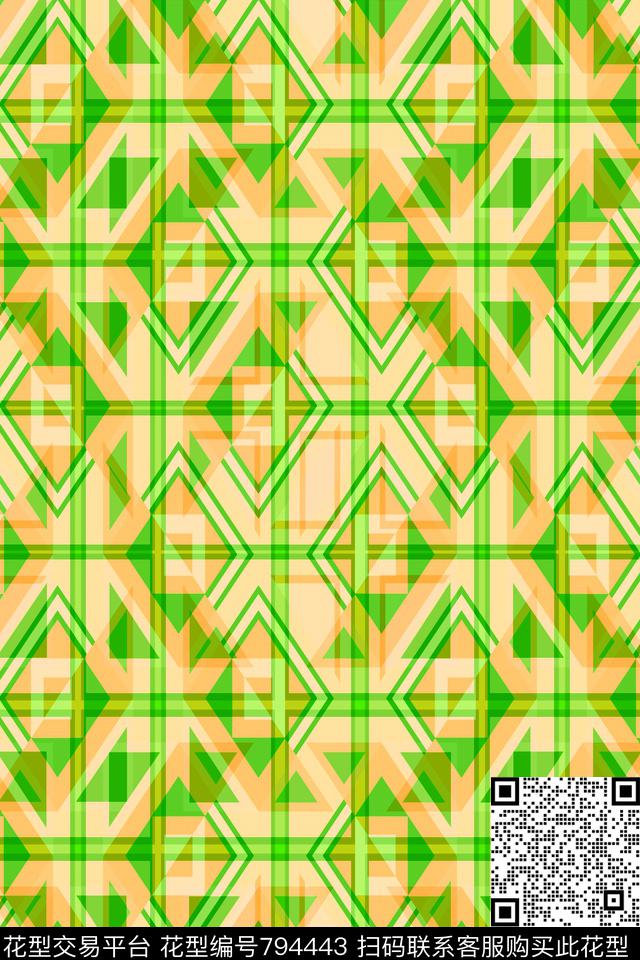 色块三角形菱形传统印花华亿平台下载（图片编号: 794443） - 瓦栏（Walan）