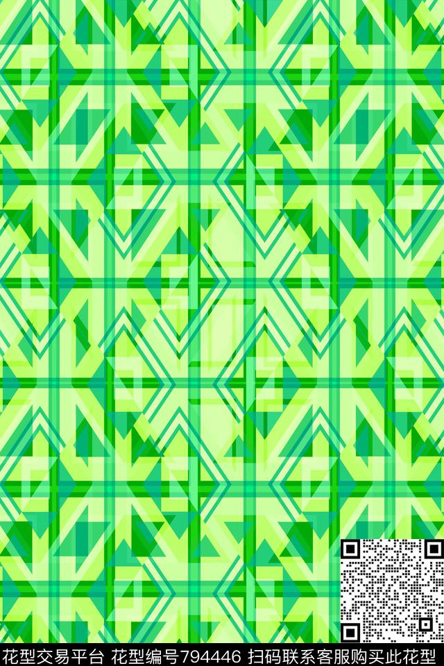 色块三角形菱形传统印花华亿平台下载（图片编号: 794446） - 瓦栏（Walan）