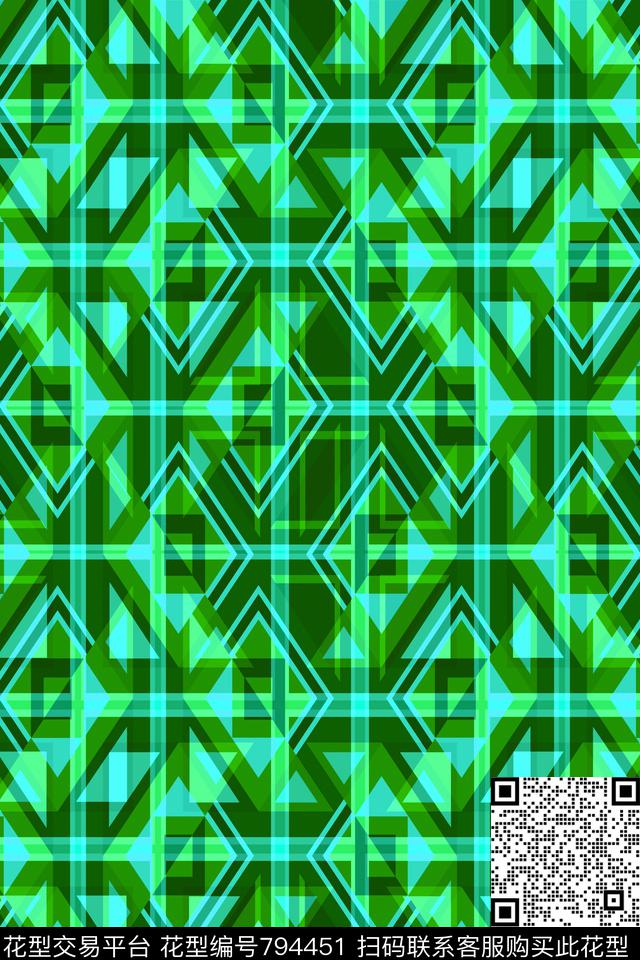 色块三角形菱形传统印花华亿平台下载（图片编号: 794451） - 瓦栏（Walan）